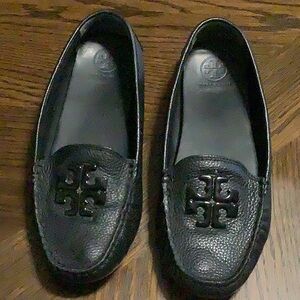 Tory Burch Black Textured Loafers